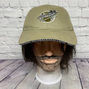 Hawaii Hat Cap Strap Back Light Brown Embroidered Surf Ware Hawaiian Classics